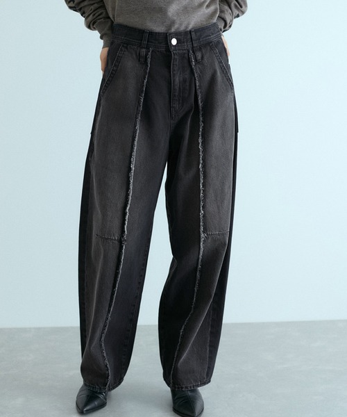 セール】センターフリンジデニム（デニムパンツ）｜ADAM ET ROPE