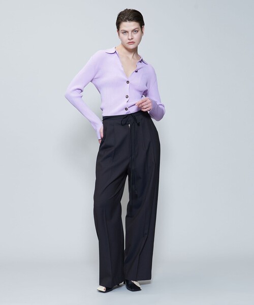 6（ロク）の「＜6(ROKU)＞リボン マーベルト パンツ（スラックス