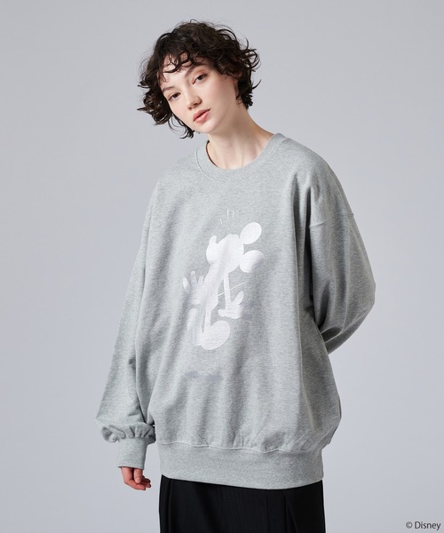 セール】【 Disney / Mickey Mouse 】SILHOUETTE MOTIF SWEAT