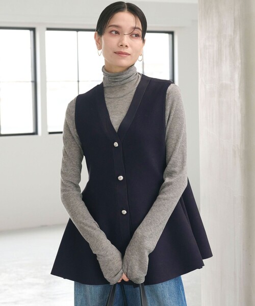 セール】ペプラム ジレ ニット プルオーバー -ウォッシャブル-（ベスト