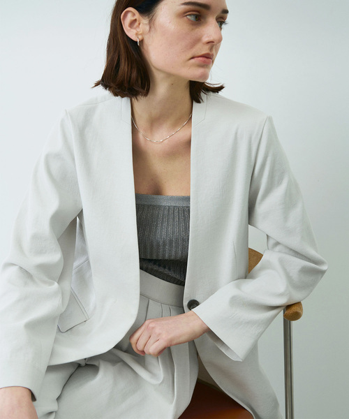 N.O.R.C（ノーク）の「リネンオックスノーカラージャケット（ノー