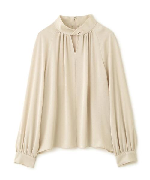 ◇ギャザーネックドットジャガードブラウス（シャツ/ブラウス