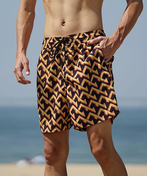 総柄ナイロンバギー ショーツ 水陸両用 ハーフパンツ メンズ（その他