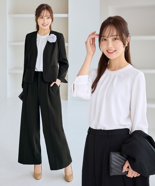 セール】【ブラウス付き3点セット】洗える/防シワ/UV対策/抗菌防臭