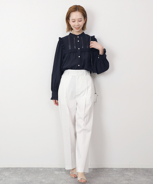 SLOBE IENA（スローブイエナ）の「レースピンタックフリルブラウス