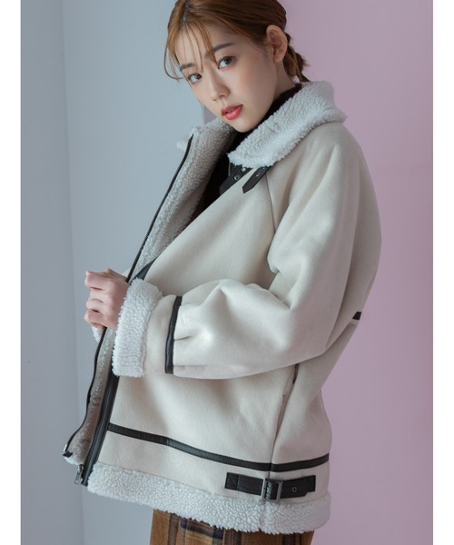 fifth calin（フィフスカラン）の「フェイクスエードボアジャケット