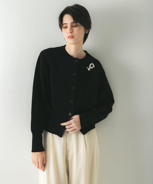 セール】ウールカシミヤショルダーパッドカーディガン（カーディガン