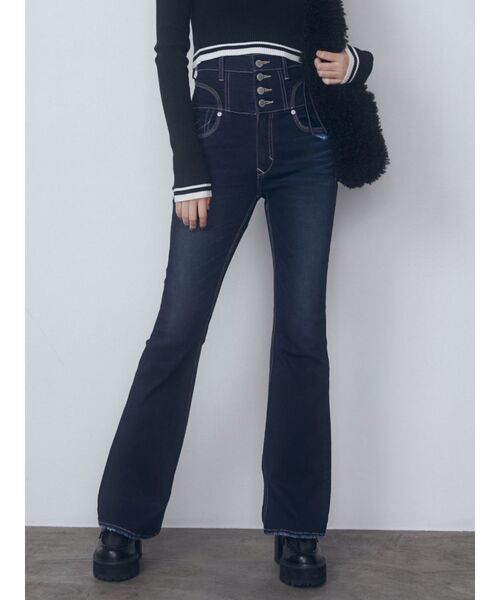 EMODA（エモダ）の「スーパーハイウエストフレアパギンス（デニム