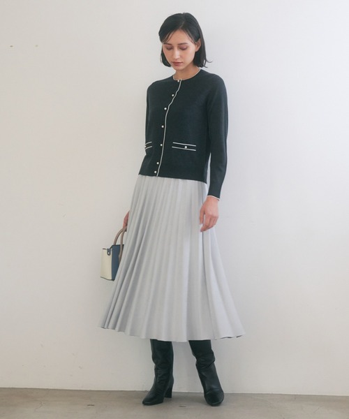 ANAYI（アナイ）の「エコスエードフレアプリーツ スカート（スカート