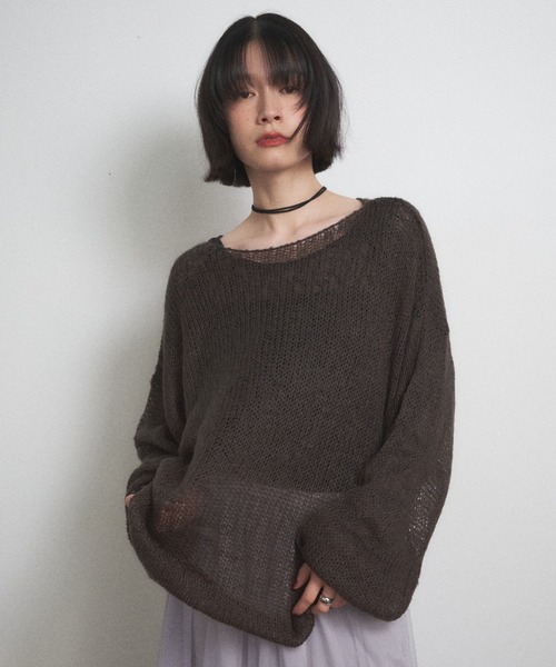 モヘアタッチルーズシアーニット（ニット/セーター）｜Shelly island