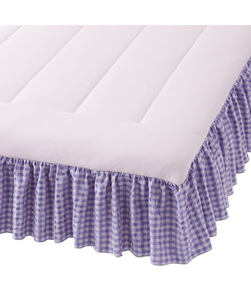 セール】ふわろ 夏でもさらっともちもち ベッドパッド フリルチェック