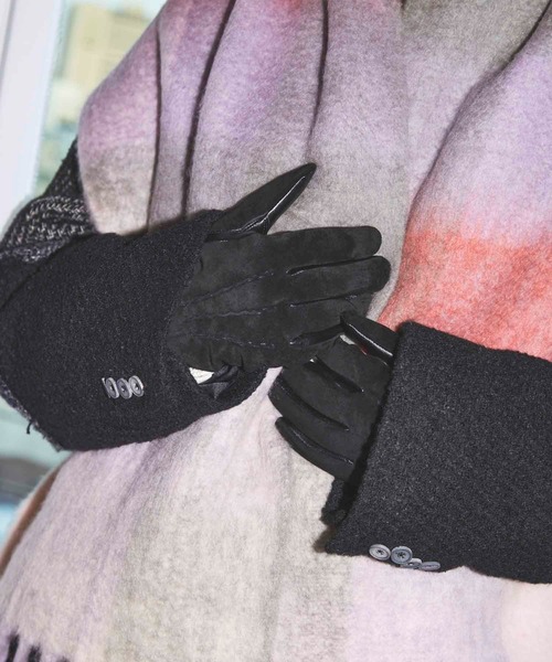 UNISEX》Pig Suede x Goat Leather Gloves/ピッグスエード×ゴート