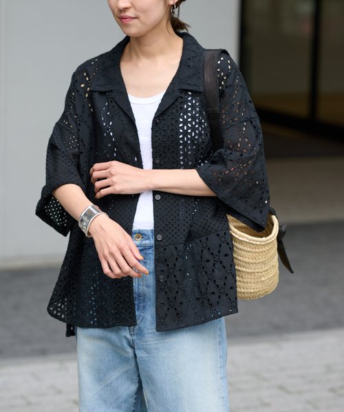 FRAMeWORK（フレームワーク）の「カットワーク刺繍半袖シャツ（シャツ