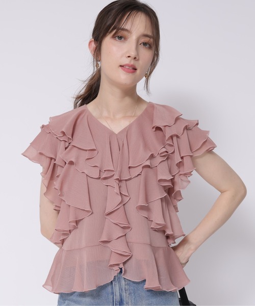 Apuweiser-riche（アプワイザーリッシェ）の「フリルショートブラウス