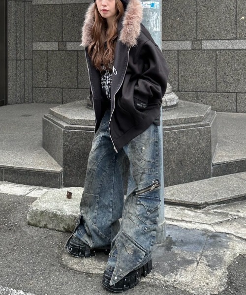 XU（エックスユー）の「【Never mind the XU】fur hoodie / 【ネバー
