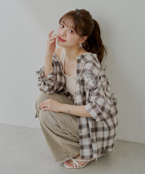 Chico（チコ）の「【ZOZO限定】2WAYオーバーチェックシャツ（シャツ