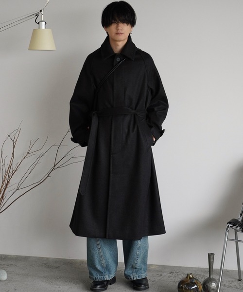 WOOLY HERRINGBONE BALMACAAN COAT（ステンカラーコート）｜WYM LIDNM