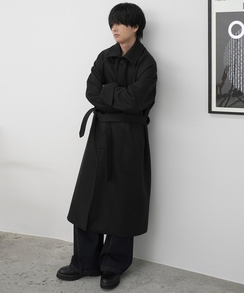 WOOLY HERRINGBONE BALMACAAN COAT（ステンカラーコート）｜WYM LIDNM