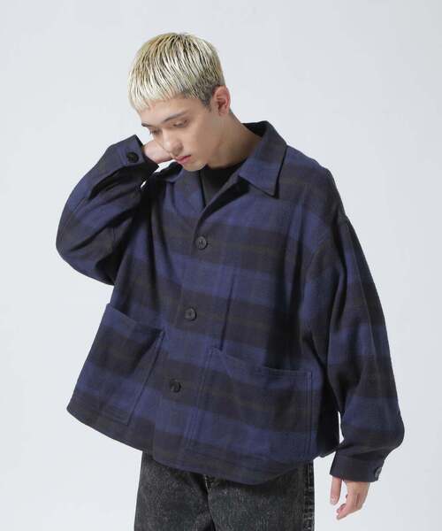 URU（ウル）の「URU/ウル/COTTON NEL CHECK - COVERALL JACKET