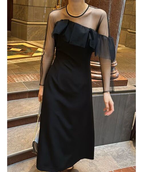 セール】LADYアシンメトリーフリルドレス 結婚式 お呼ばれ（ドレス