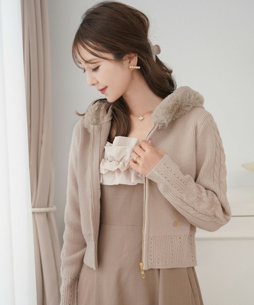 le reve vaniller（ル レーヴ ヴァニレ）の「フードファー ニット