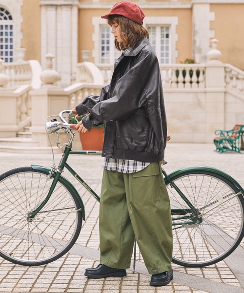 伊原葵 collab Ecoレザーヴィンテージブルゾン Sea Room lynn 伊原葵