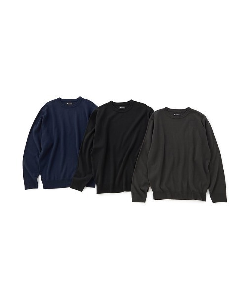 セール】【3点パック/Smart Pick！】クルーネック ベーシックニット A