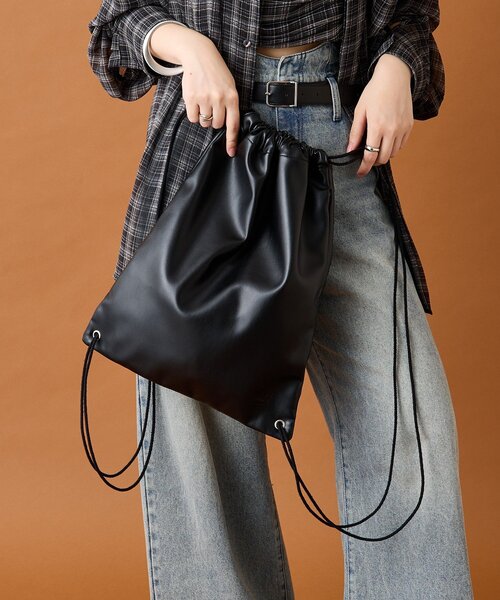 セール】フェイクレザーナップサック（バックパック/リュック