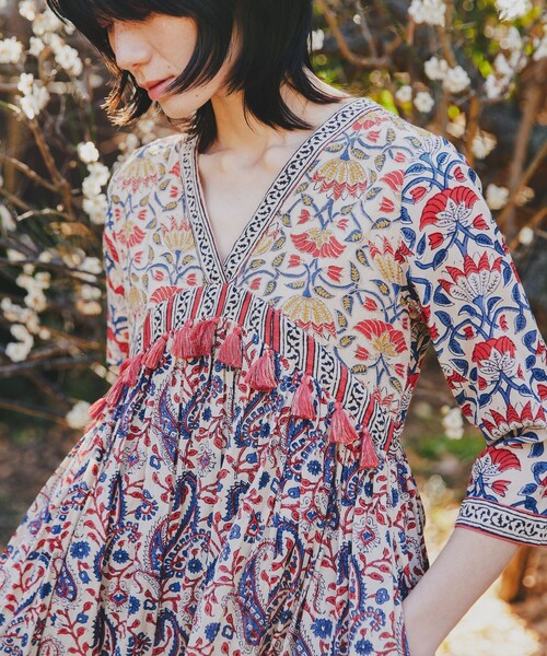 Freada（フリーダ）の「Freada/フリーダ インドプリント刺繍ラメ