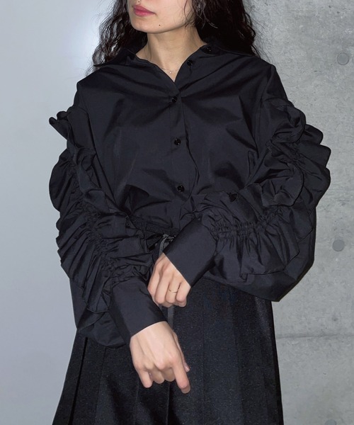 セール】◎袖フリルデザインシャツ（シャツ/ブラウス）｜AS KNOW AS