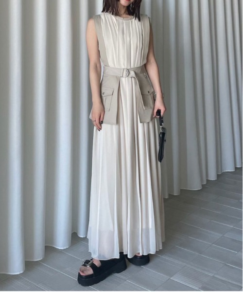 Ameri（アメリ）の「MEDI CORSET SET FULL PLEATS DRESS（ワンピース