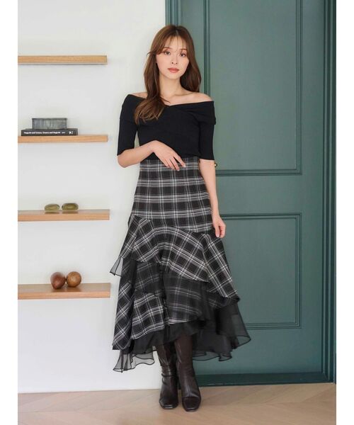 MERCURYDUO（マーキュリーデュオ）の「異素材使いティアードスカート