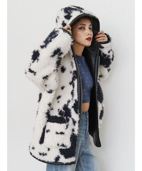 EVRIS（エヴリス）の「リバーシブルフードボアブルゾン（ブルゾン