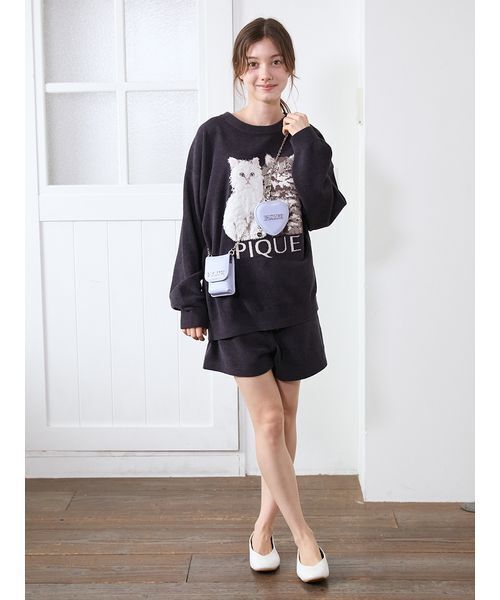 セール】ツインズキャットジャガードプルオーバー（ルームウェア