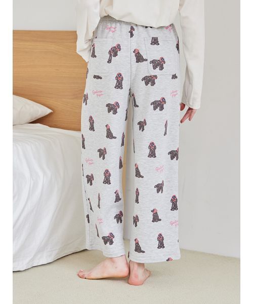スカーフDOG柄ロングパンツ（ルームウェア/パジャマ）｜gelato pique