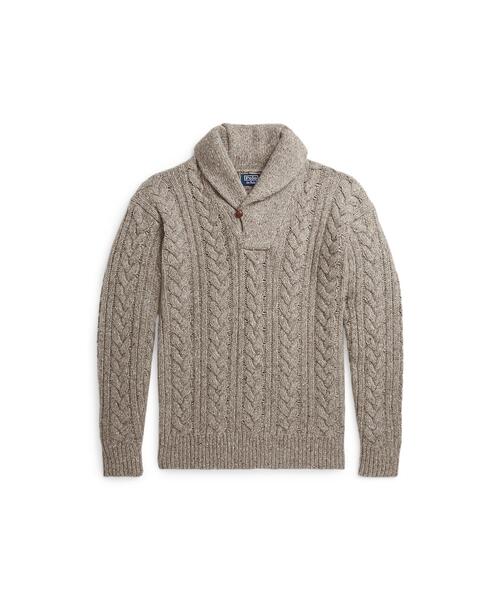 美品 RRL ショールカラー ニット ラルフローレン エルボーパッチ