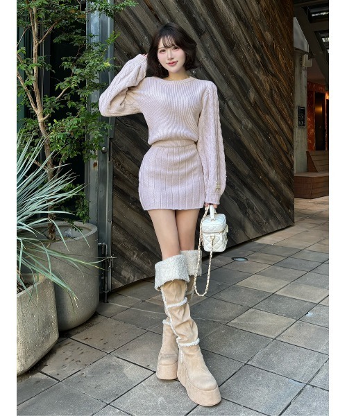 完売品】ダーリッチ ハートオープンニットミニワンピース 完売品