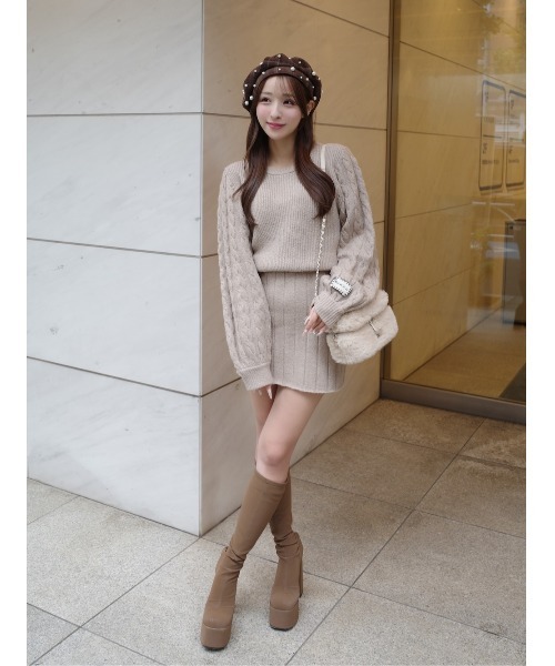 完売品】ダーリッチ ハートオープンニットミニワンピース 完売品