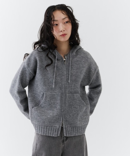 Soft Knit Zip-Up Hoodie / ソフトニットジップアップパーカー