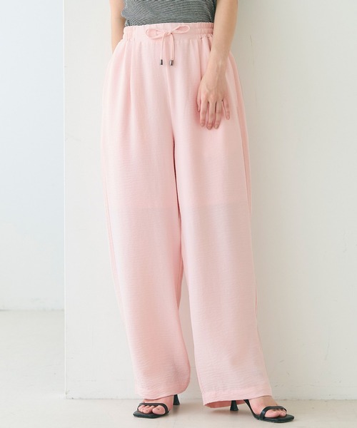 シボサテンライクイージーパンツ 防シワ/イージーケア/吸水速乾/通気性