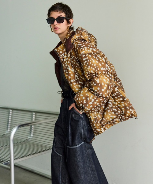 Reversible Printed Down Coat/リバーシブルプリントダウン（ダウン