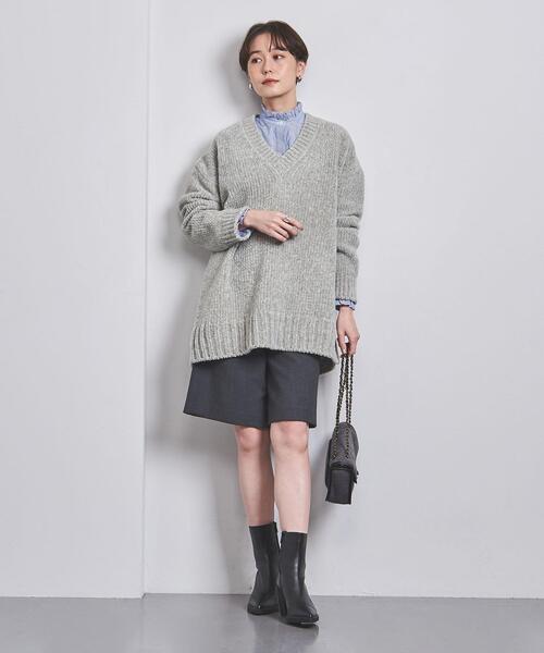 ATON（エイトン）の「【一部別注】＜ATON＞モール Vネック ニット