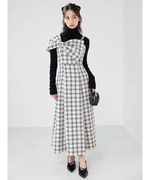 ビッグリボンレイヤードワンピース（ワンピース）｜dazzlin（ダズリン