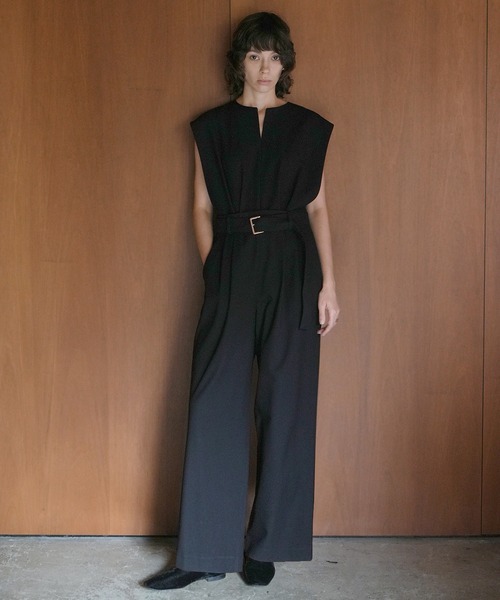 CLANE（クラネ）の「SLEEVELESS BELTED ALL IN ONE（つなぎ