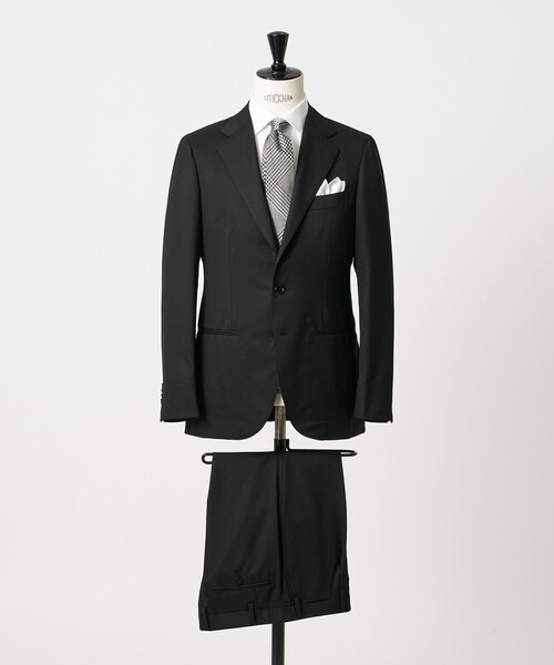 タスマニア ウール ギャバジン シングル3ボタン スーツ S‐MODEL