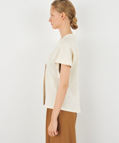 セール】スパークリネン ハーフスリーブブラウス（シャツ/ブラウス