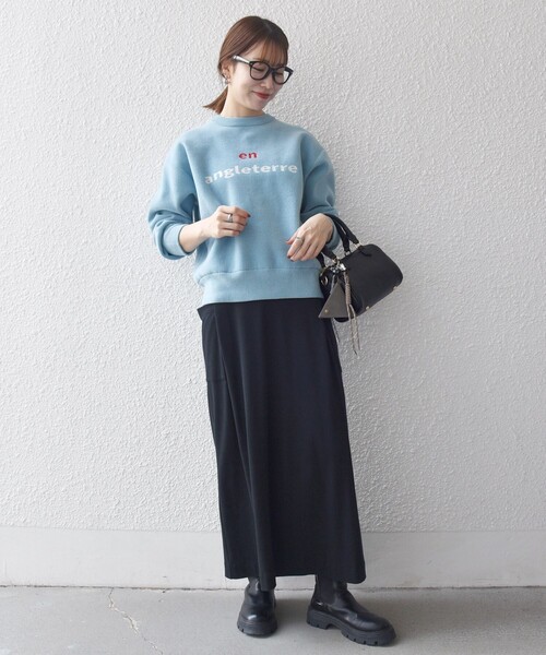 セール】SHIPS any:〈手洗い可能〉モールヤーン クルーネック ロゴ