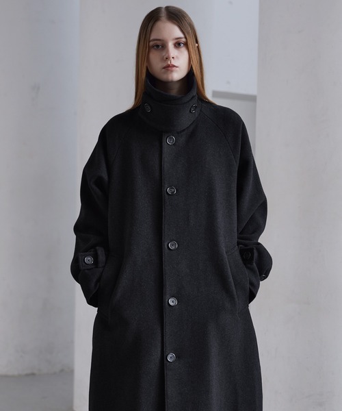 セール】【CLEL】Wool Blend Tech Melton Soutien Collar Coat