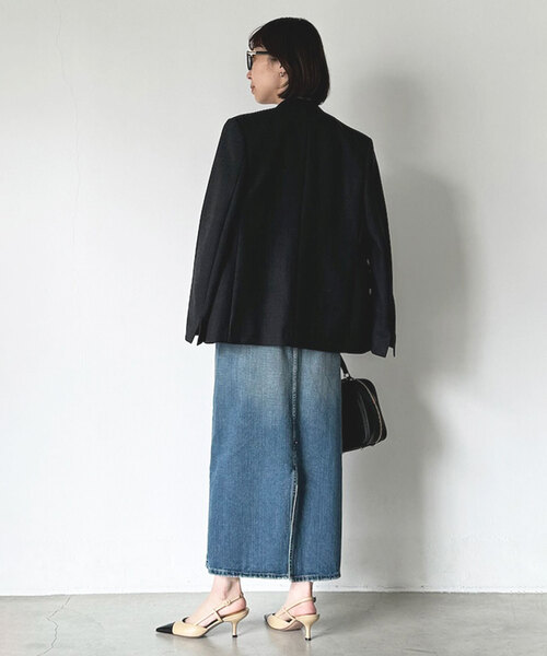 Lee（リー）の「Lee/リー タイトスカート(サックスブルー)（デニム