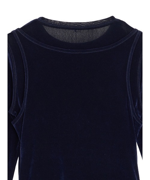 CROSS LAYERED FLOCKY TULLE TOP（Tシャツ/カットソー）｜Ameri